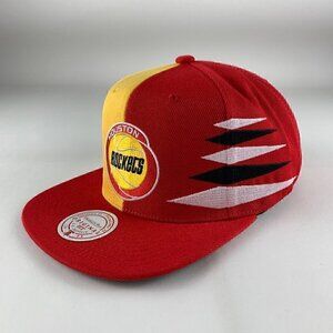 Houston Rockets Mitchell & Ness Hardwood Classics Diamond Cut Snapback Hat New